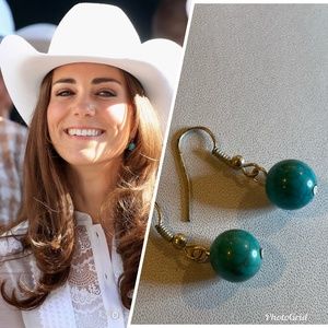 Turquoise drop earrings - Kate Middleton style!